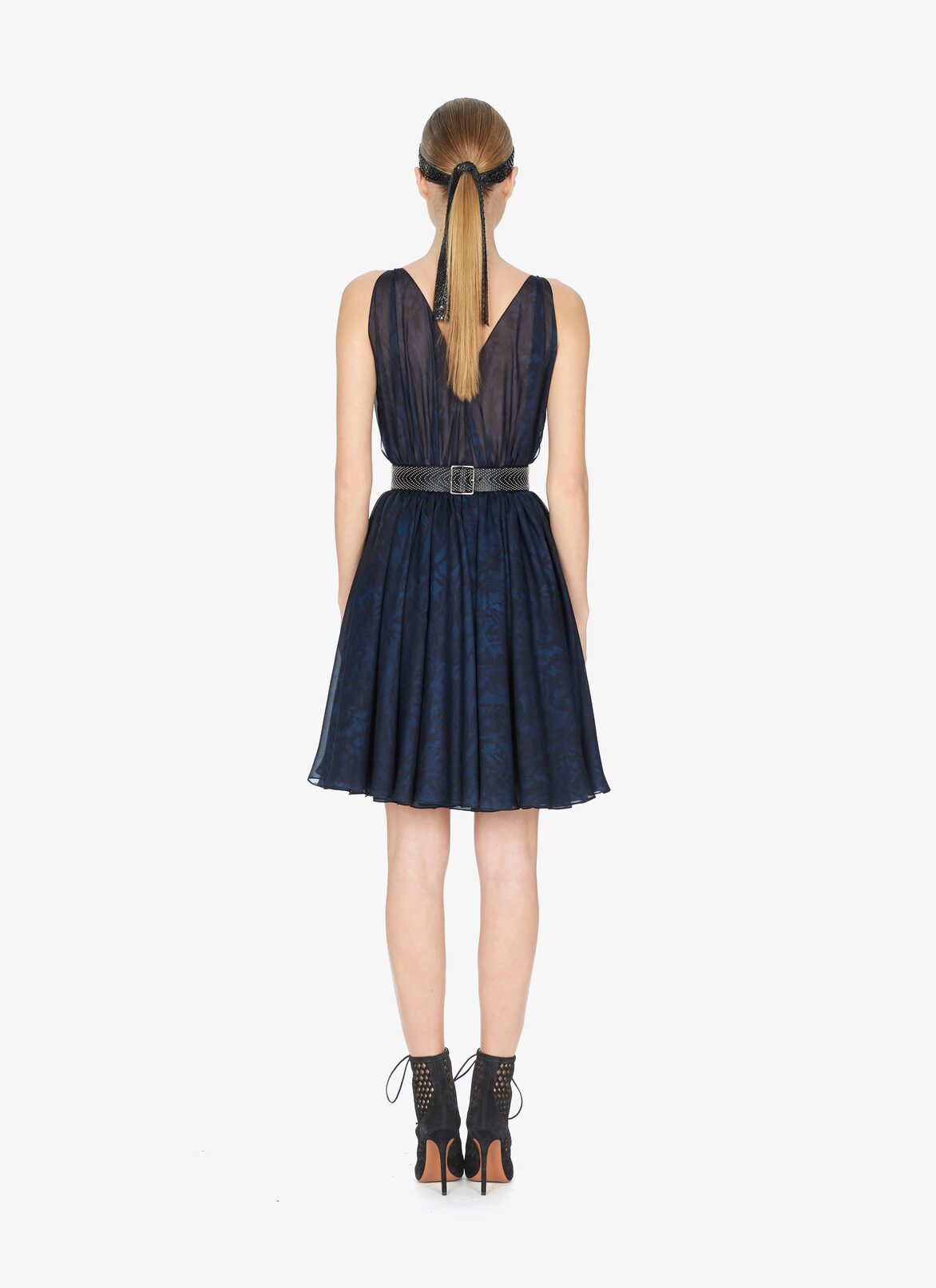 SLEEVELESS DRESS FLEURS MOUSSELINE BLUE RUSSIAN ALAÏA RUSSIAN BLUE  SLEEVELESS DRESS FLEURS MOUSSELINE BLUE RUSSIAN